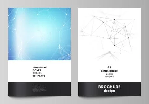 The vector layout of A4 format cover mockups design templates for brochure, f Stockillustratie