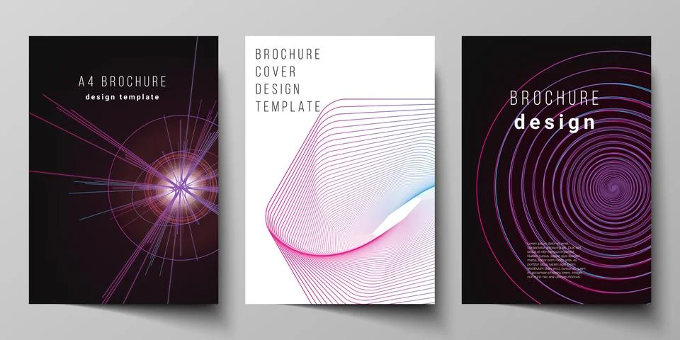 Vector layout of A4 format cover mockups design templates for brochure, flyer 스톡 일러스트