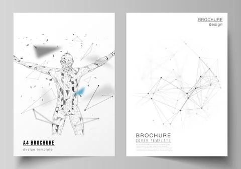The vector layout of A4 format cover mockups design templates for brochure Illustrazione stock