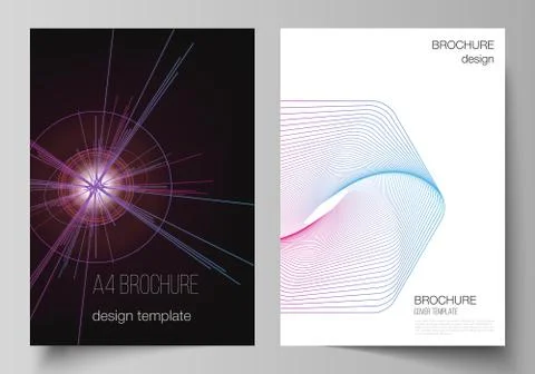 Vector layout of A4 format cover mockups design templates for brochure, flyer Illustrazione stock