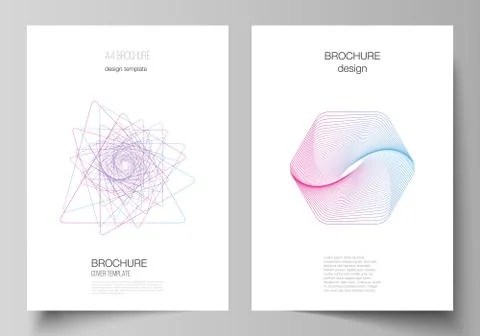 Vector layout of A4 format cover mockups design templates for brochure, flyer Illustrazione stock