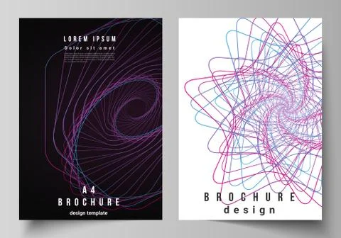 Vector layout of A4 format cover mockups design templates for brochure, flyer Illustrazione stock