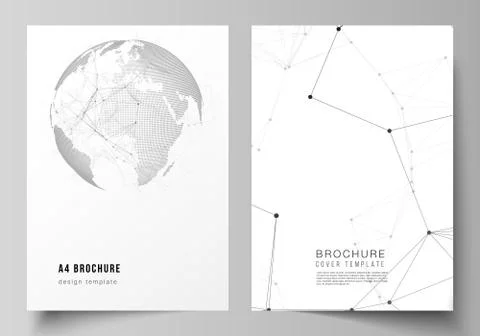 Vector layout of A4 format cover mockups design templates for brochure, flyer Stock Illustration