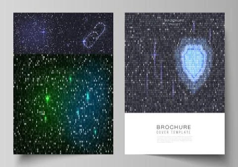 Vector layout of A4 format cover mockups design templates for brochure, magazine Illustrazione stock