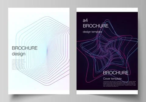 Vector layout of A4 format cover mockups design templates for brochure, flyer Stock Illustration