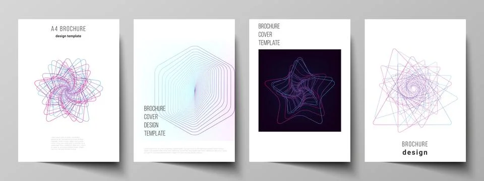 Vector layout of A4 format cover mockups design templates for brochure, flyer Stock Illustration