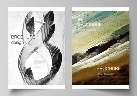 Vector layout of A4 format cover mockups design templates for brochure, magazine Stock Illustration