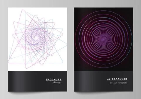 Vector layout of A4 format cover mockups design templates for brochure, flyer Illustrazione stock