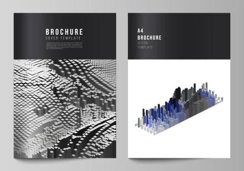 Vector layout of A4 format cover mockups design templates for brochure, magazine 스톡 일러스트
