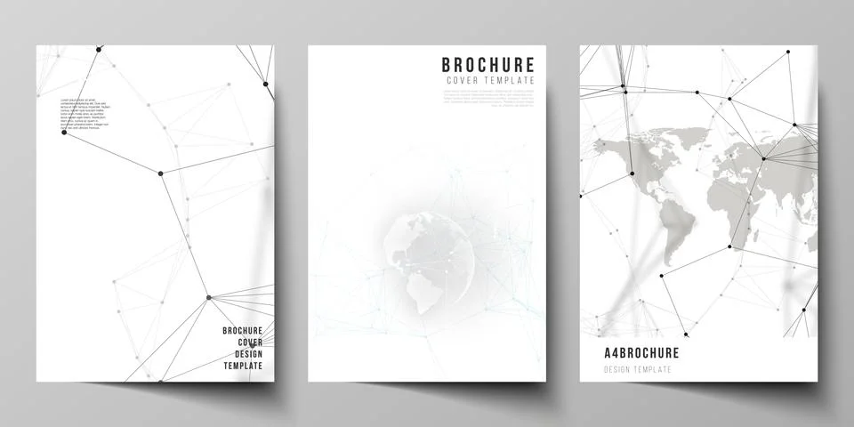 Vector layout of A4 format cover mockups design templates for brochure, flyer Stock Illustration