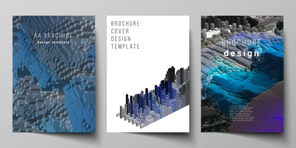 Vector layout of A4 format cover mockups design templates for brochure, magazine Illustrazione stock
