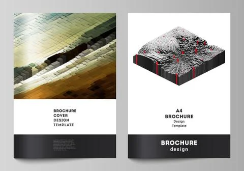 Vector layout of A4 format cover mockups design templates for brochure, magazine Stock Illustration