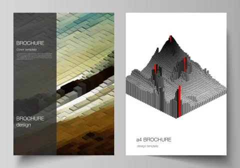 Vector layout of A4 format cover mockups design templates for brochure, magazine Illustrazione stock