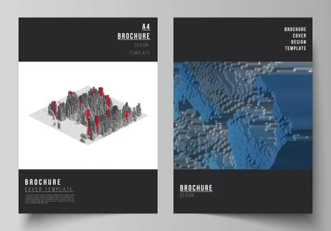 Vector layout of A4 format cover mockups design templates for brochure, magazine 스톡 일러스트