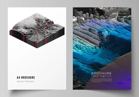 Vector layout of A4 format cover mockups design templates for brochure, magazine 스톡 일러스트