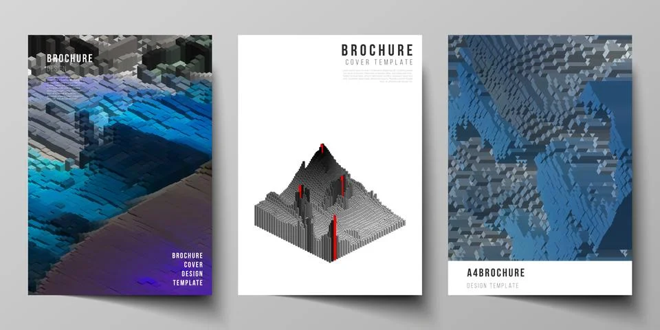 Vector layout of A4 format cover mockups design templates for brochure, magazine 스톡 일러스트