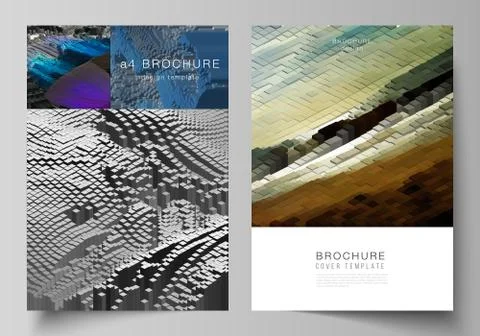 Vector layout of A4 format cover mockups design templates for brochure, magazine 스톡 일러스트