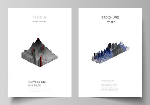 Vector layout of A4 format cover mockups design templates for brochure, magazine Stock Illustration