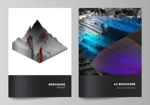 Vector layout of A4 format cover mockups design templates for brochure, magazine Illustrazione stock