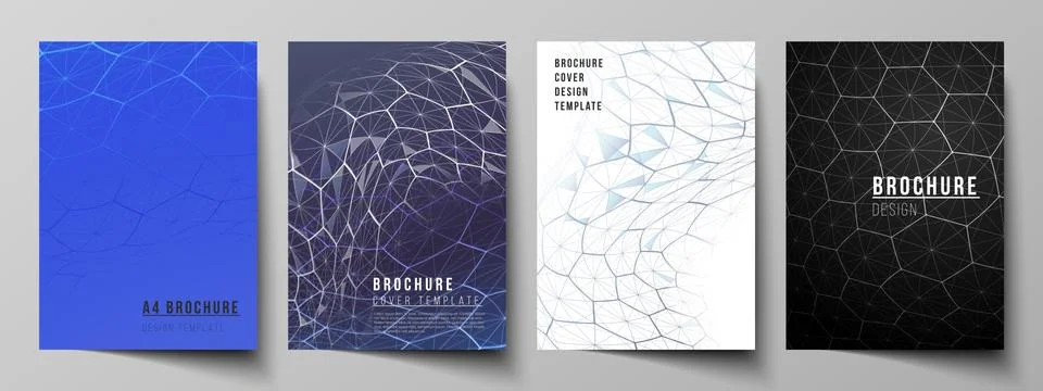 Vector layout of A4 format cover mockups design templates for brochure, flyer Stock Illustration