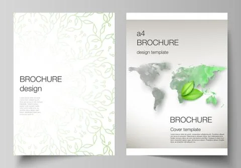 Vector layout of A4 format cover mockups design templates for brochure, flyer Stock Illustration