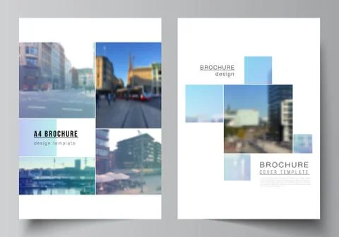 Vector layout of A4 format cover mockups templates for brochure, flyer layout Stock Illustration