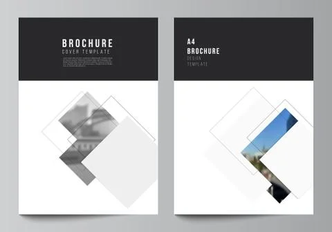Vector layout of A4 format cover mockups design templates with geometric simple Stock Illustration