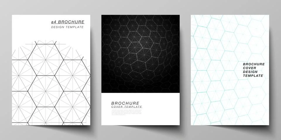 Vector layout of A4 format cover mockups design templates for brochure, flyer Stock Illustration