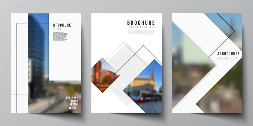 Vector layout of A4 format cover mockups design templates with geometric simple Stock Illustration