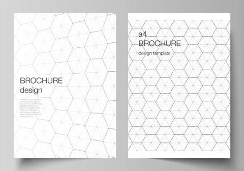 Vector layout of A4 format cover mockups design templates for brochure, flyer Stock Illustration