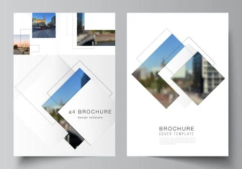 Vector layout of A4 format cover mockups design templates with geometric simple Stock Illustration