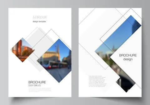 Vector layout of A4 format cover mockups design templates with geometric simple Stock Illustration