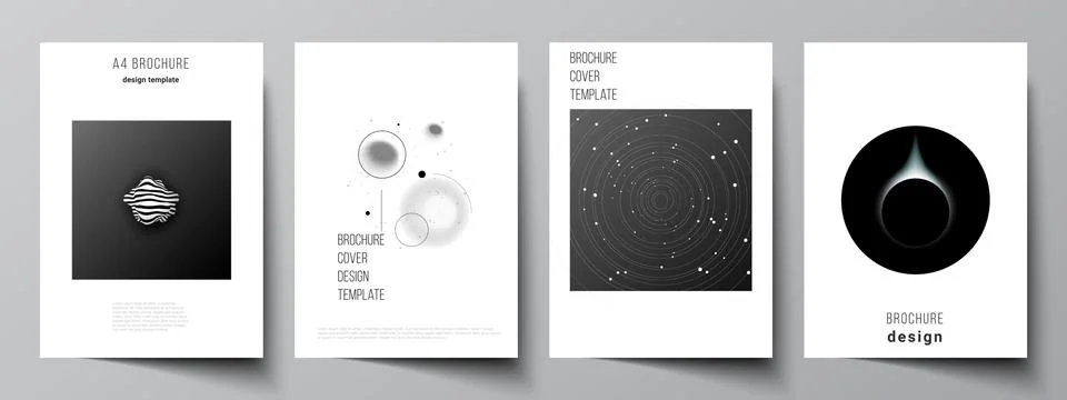 Vector layout of A4 format cover mockups design templates for brochure, flyer Stock Illustration