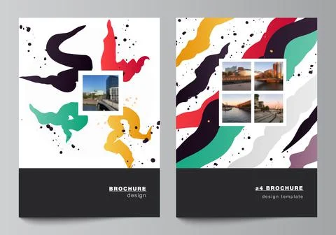 Vector layout of A4 format cover mockups design templates for brochure, flyer Stock Illustration