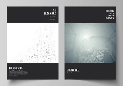 Vector layout of A4 format modern cover mockups design templates for brochure 스톡 일러스트