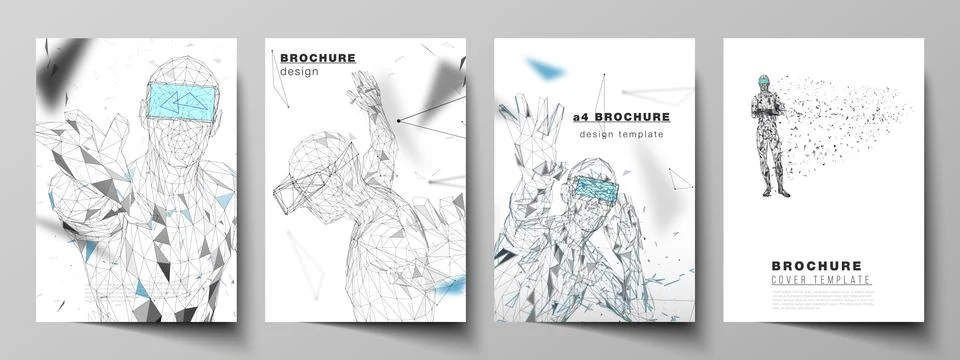 The vector layout of A4 format modern cover mockups design templates for Stock Illustration