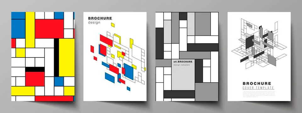 The vector layout of A4 format modern cover mockups design templates for Stock Illustration
