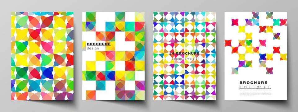 Vector layout of A4 format modern cover mockups design templates for brochure Stock Illustration