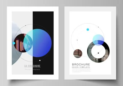 Vector layout of A4 format modern cover mockups design templates for brochure Stock Illustration
