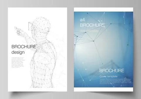 Vector layout of A4 format modern cover mockups design templates for brochure 스톡 일러스트