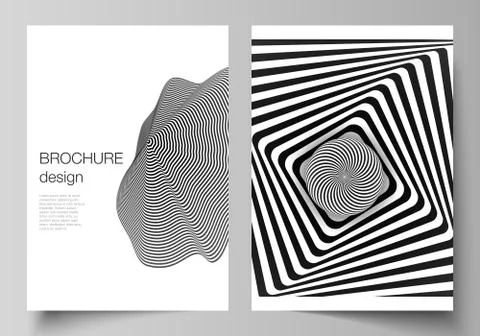 Vector layout of A4 format modern cover mockups design templates for brochure Stock Illustration