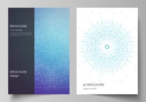Vector layout of A4 format modern cover mockup design templates for brochure Stock Illustration