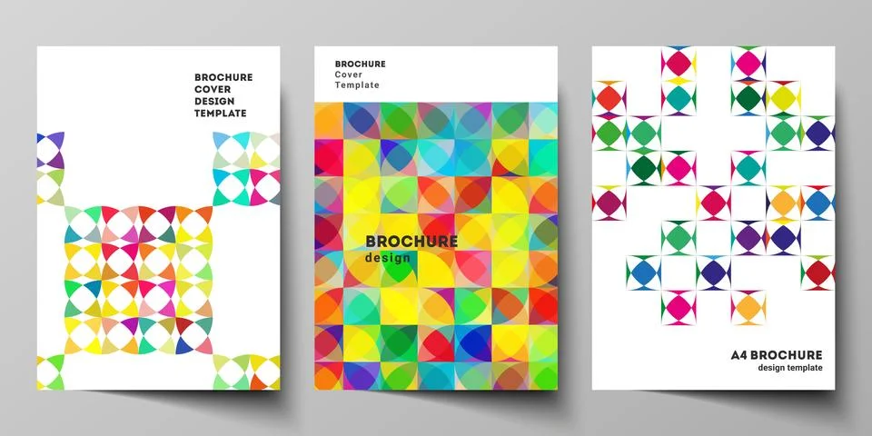 Vector layout of A4 format modern cover mockups design templates for brochure Stock Illustration