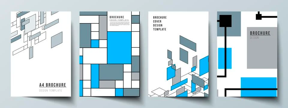The vector layout of A4 format modern cover mockups design templates for Stock Illustration