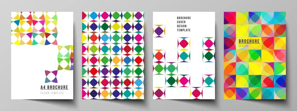 Vector layout of A4 format modern cover mockups design templates for brochure Stock Illustration