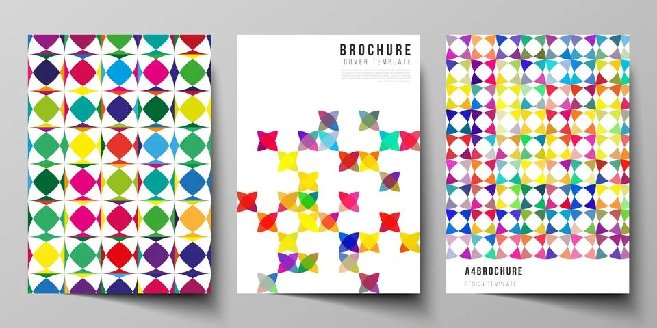 Vector layout of A4 format modern cover mockups design templates for brochure Stock Illustration