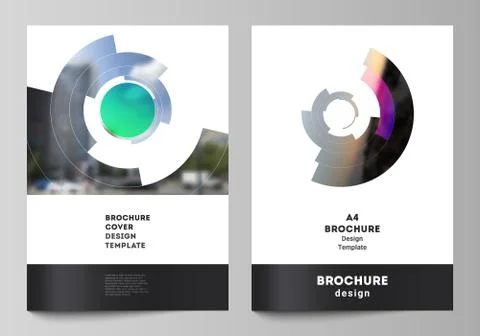 Vector layout of A4 format modern cover mockups design templates for brochure Stock Illustration