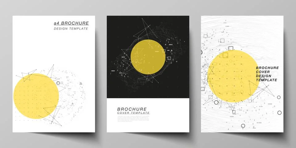 Vector layout of A4 format modern cover mockups design templates for brochure Stock Illustration