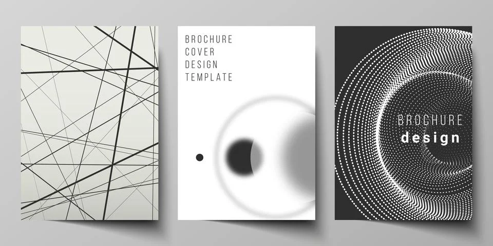 Vector layout of A4 format modern cover mockups design templates for brochure Stock Illustration