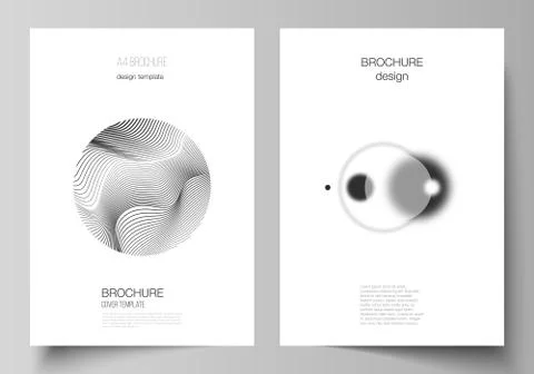 Vector layout of A4 format modern cover mockups design templates for brochure Stock Illustration